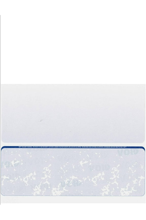 High Security Check Paper, 24# Blue Marble Pattern, 8-1/2" x 11", Microperfed with Check on Bottom, 8 Security Features - 100 SHEETS