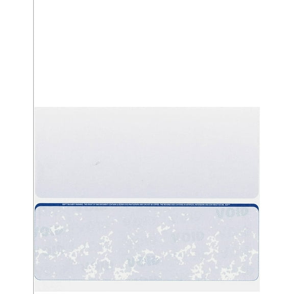 High Security Check Paper, 24# Blue Marble Pattern, 8-1/2" x 11", Microperfed with Check on Bottom, 8 Security Features - 100 SHEETS