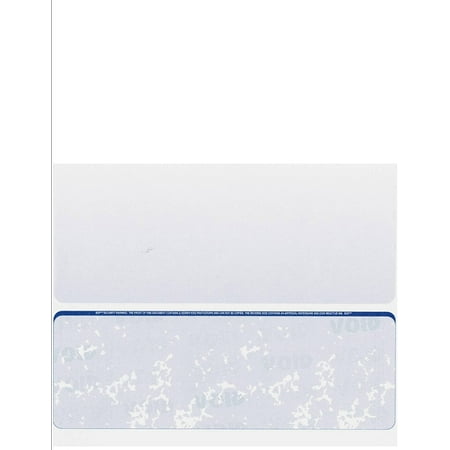 High Security Check Paper, 24# Blue Marble Pattern, 8-1/2" x 11", Microperfed with Check on Bottom, 8 Security Features - 500 SHEETS