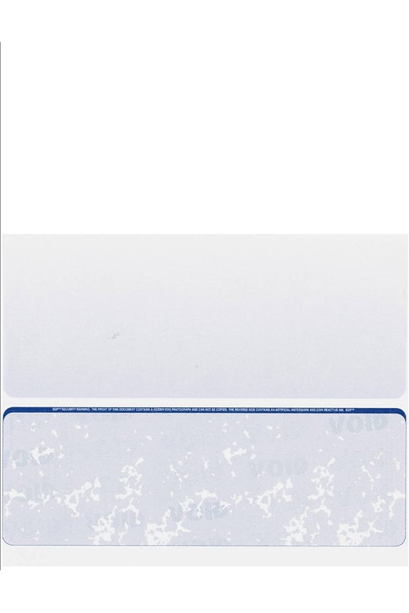 High Security Check Paper, 24# Blue Marble Pattern, 8-1/2" x 11", Microperfed with Check on Bottom, 8 Security Features - 500 SHEETS