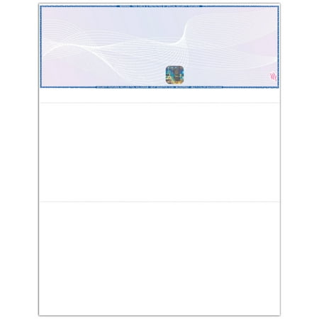 High Security Check Paper with Hologram, Top Check, Blue/Maroon, 1000 Sheets, QuickBooks Compatible