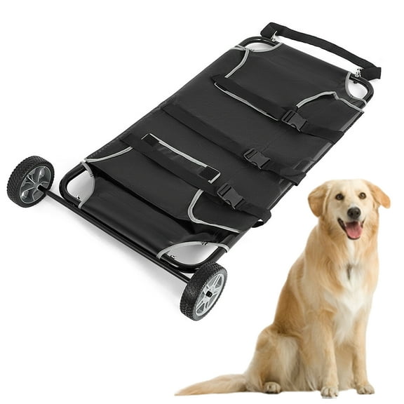 High-Security Dog Stretcher with Safety Buckles, Soft Cloth for Comfort, Stainless Steel Frame, 110 lbs Load Capacity,Foldable Design for Convenient Storage and Easy Cleaning