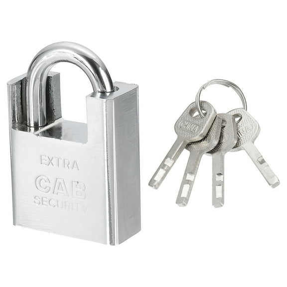High Security Padlock, 1.6 Inch Steel Wrapped Beam Keyed Padlock Heavy Duty Shackle Locks with 4 Keys for Outdoors Gate Lock Hasp Fence Cabinet Storage, Silver