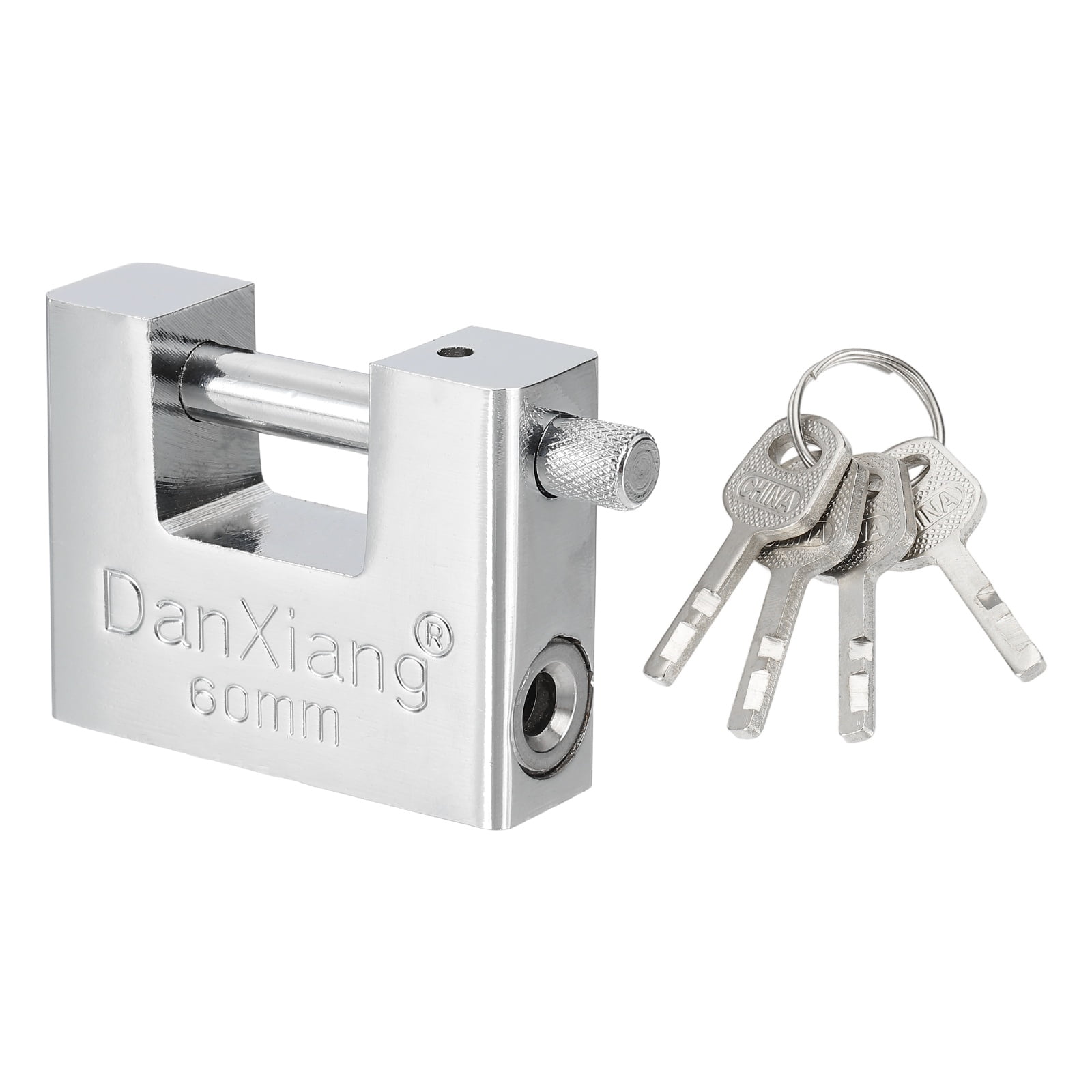 High Security Padlock, 2.4 Inch Steel D-Shaped Heavy Duty Shackle Locks ...