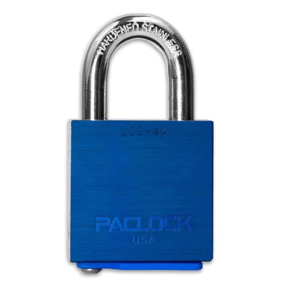 High Security Padlock, Keyed Different, 7/16 In. Dia. Shackle, UCS Every-Lock-One-Key, Buy American Act Compliant