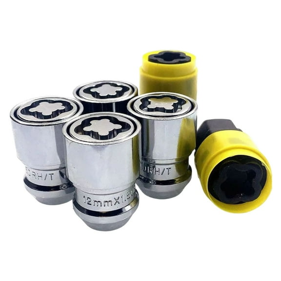 High Security Wheel Lock Lug Nut 12.9Grade Carbon Steel AntiTheft Design Chrome Plated for Multiple Vehicle Models