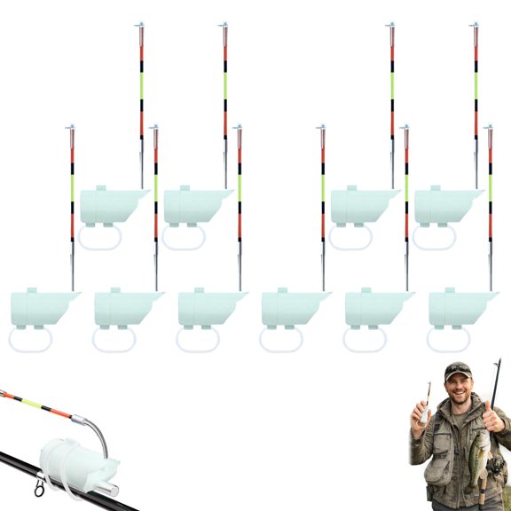 High Sensitivity Fishing Float Bite Alert for Rods with LED & Audio Alarm, Waterproof Clip-On Design for Day and Night Fishing