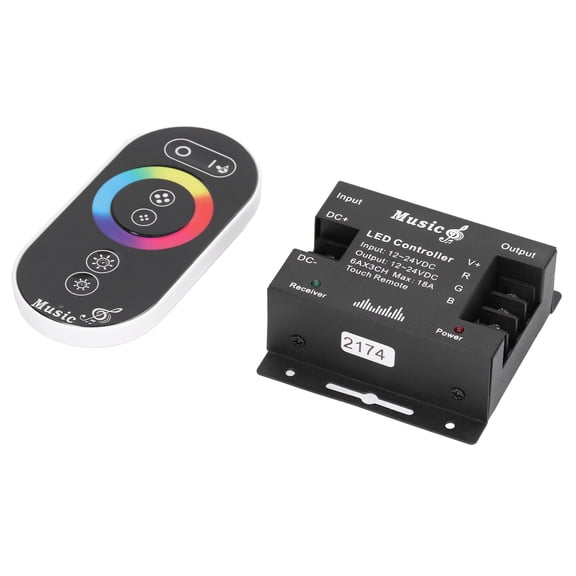High Sensitivity LED Controller RGB Music Touch Strip Light Controller for Home Bar 3.3x3.2x1.3 Inches / 8.3x8.1x3.3 cm