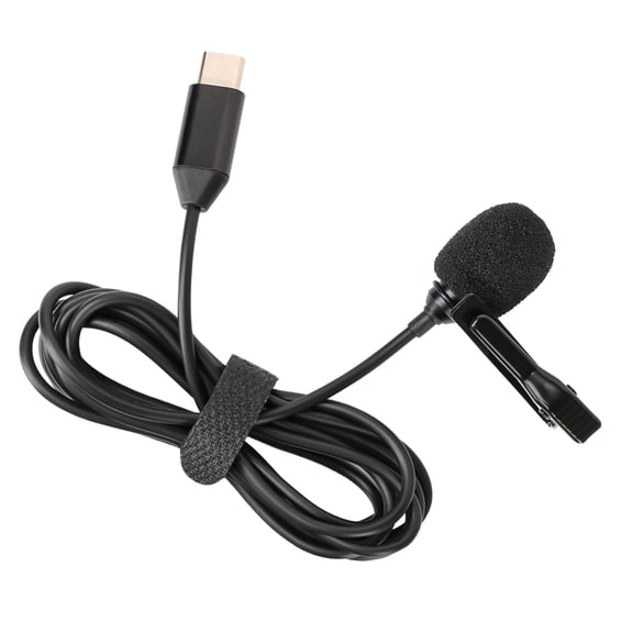 High Sensitivity Lavalier Microphone USB C Interfaces Collar Clip on Mic 35Hz-18KHz for Camera
