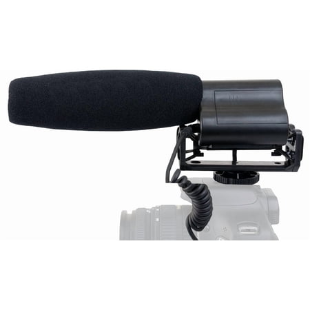 High Sensitivity Microphone (Stereo/Shotgun) With Windscreen & Dead Cat Wind Muff For Panasonic HC-WXF991K