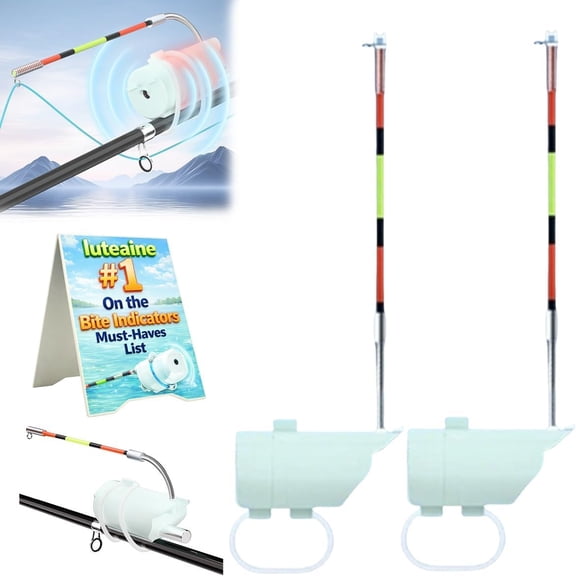 High Sensitivity Night Fishing Float Bite Alert for Rods, Ice Fish Tip up Alarms Indicators Equipment with LED Lights & Sound, Waterproof Buzzer Detector for Night Fishing Set Wireless