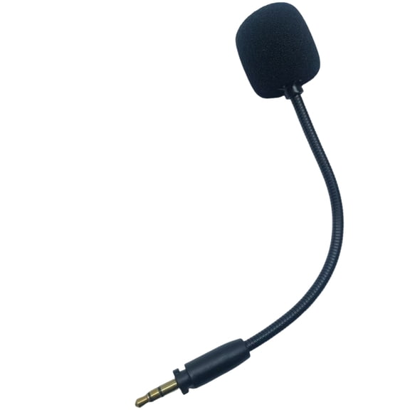 High Sensitivity Replacement Mic 3.5mm Plug Microphone for Over Head Earphone with Sponge Sleeve Black