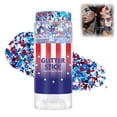 thumbnail image 1 of High-Shine Glitter & Sequins – Red, White & Blue Star-Shaped Glitter Stick for Face & Body; Patriotic 250th Celebration & Sports-Themed Makeup(C,1PC), 1 of 6