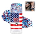 thumbnail image 1 of High-Shine Glitter & Sequins – Red, White & Blue Star-Shaped Glitter Stick for Face & Body; Patriotic 250th Celebration & Sports-Themed Makeup(D,1PC), 1 of 6