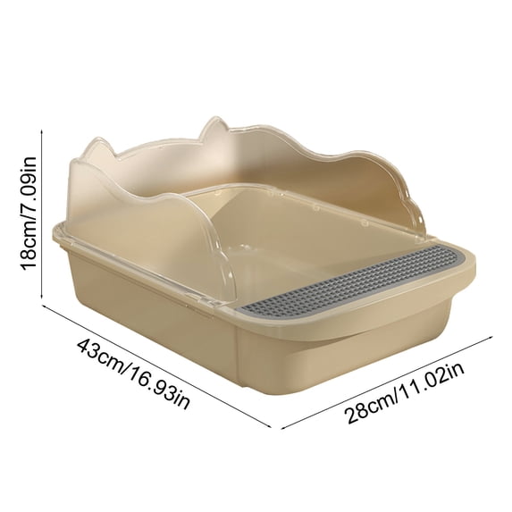 High Side Enclosed Cat Litter Box with Splash-Proof Design & Built-in Pedal, Includes Scoop – Spacious, Leakproof and Easy to Clean for Adult Cats