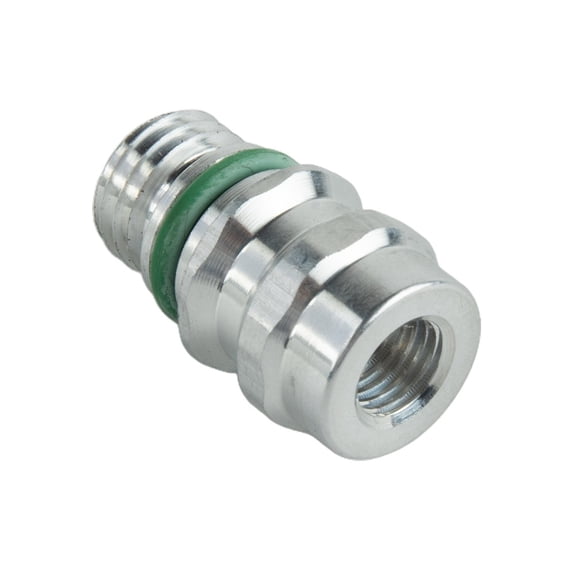 High Side R-134a A/C Service Valve Port Adapter with Replaceable Cores for Chrysler Vehicles