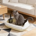 thumbnail image 1 of High Sided Cat Litter Box with Splash Guard and Litter Scoop, Semi-Enclosed Open Top Kitty Litter Pan for Kittens and Small Cats, Easy Clean Plastic Basin with Litter Pedal, 1 of 6