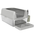 thumbnail image 1 of High Sided Stainless Steel Litter Box with Metal Scoop & Scoop Holder, for Easy Clean& Anti-Urine Leakage, Light Gray, 1 of 5