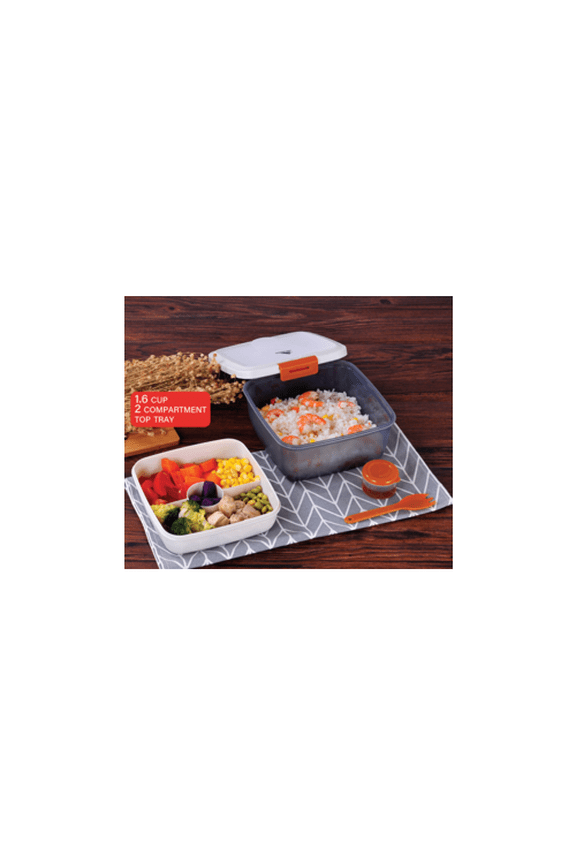 1.6L Square on the go Food Container, 6-Piece Lunch Box