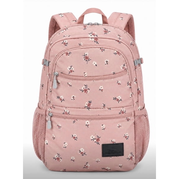 High Sierra Everclass Backpack, Pink Floral, Multi-Compartment Travel Bag with Padded Straps and Mesh Side Pockets