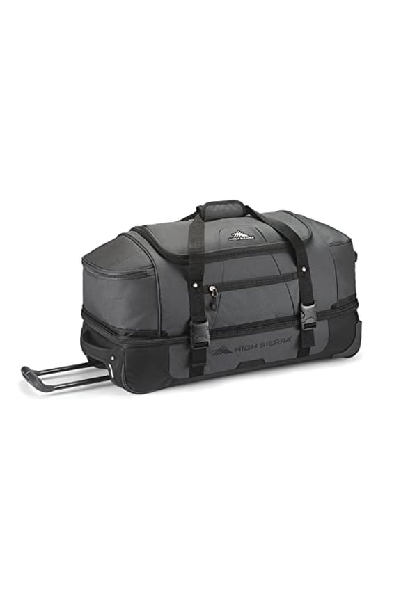 28” Wheeled Rolling Duffle Bag, 64L Capacity - Black