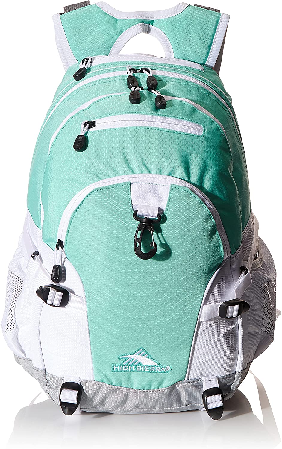 High Sierra Loop-Backpack, School, Travel, or Work Bookbag with tablet-sleeve, Aquamarine/White/Ash, One Size - image 1 of 6
