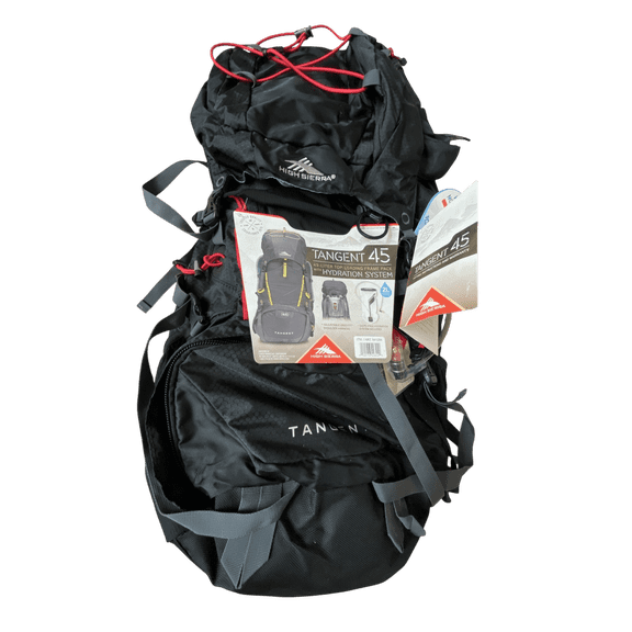 High Sierra Tangent 45-Liter Top Loading Frame Backpack with Hydration System, Black
