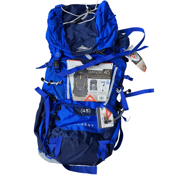 High Sierra Tangent 45-Liter Top Loading Frame Backpack with Hydration System, Blue
