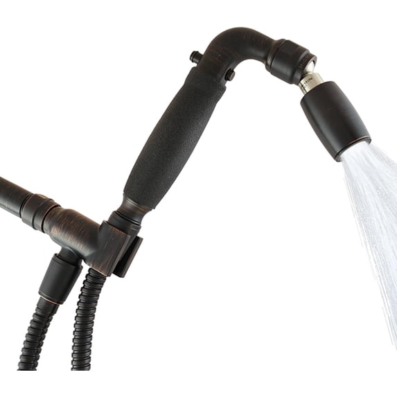 High Sierra's Solid Metal 1.5 Low Flow Handheld Shower Head Kit with Slip-Free Grip: Oil Rubbed Bronze