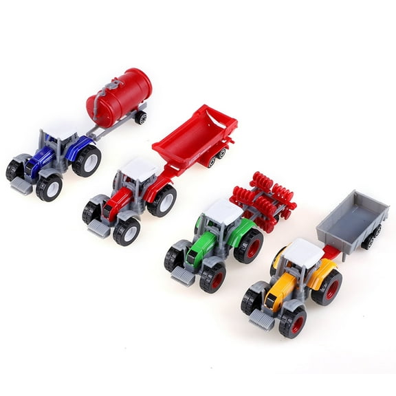 High Simulation Mini Toy,Agricultural Farmer Vehicle Model, Die Cast Metal Farm Machinery Toys,1:64 Scale High Simulation Agricultural Farmer Vehicle Model Mini Kids Car Toy(4pcs)