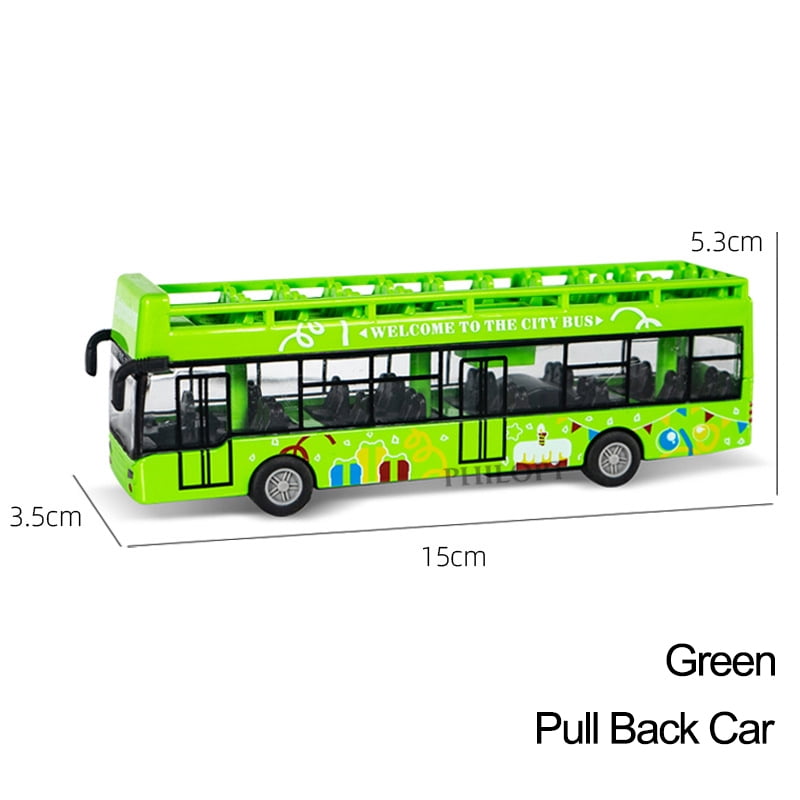 High Simulation Toy Car Model Diecast Plastic Pull-Back Bus Inertia Car ...