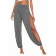 thumbnail image 1 of High Slit Harem Pants Women Hippie Harem Pants Trousers Light Gray S, 1 of 7