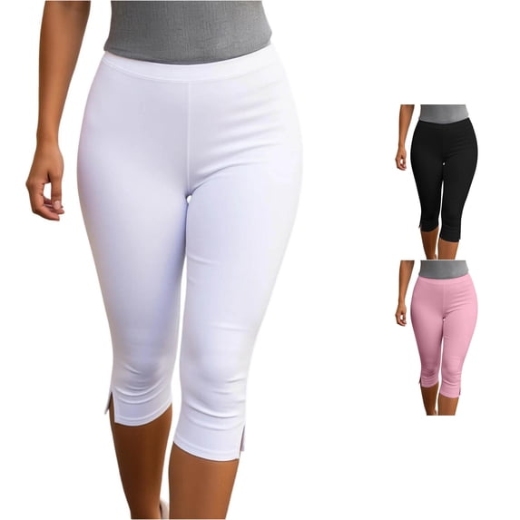 High Slit Side Split Casual Leggings for Stretchy Control Workout Yoga Pants with Comfortable Elastic Waistband Formal Pants for Women S