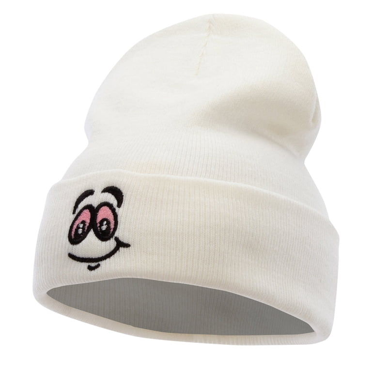 High Smile Eyes Embroidered 12 Inch Long Kintted Beanie  display picture 2
