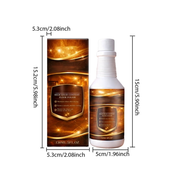 High Solid Content Floor Polish Fast Drying Wood Vinyl Laminate Shine Restorer for Home Commercial Use No Sanding Needed 150ml Long Lasting Protection