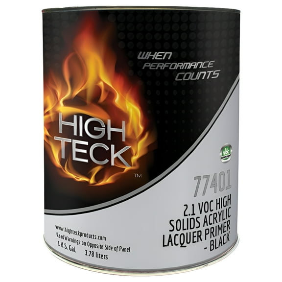 High Solids Acrylic Lacquer Primer Black/Hot Rod Black 1 Gallon 77401 High Teck