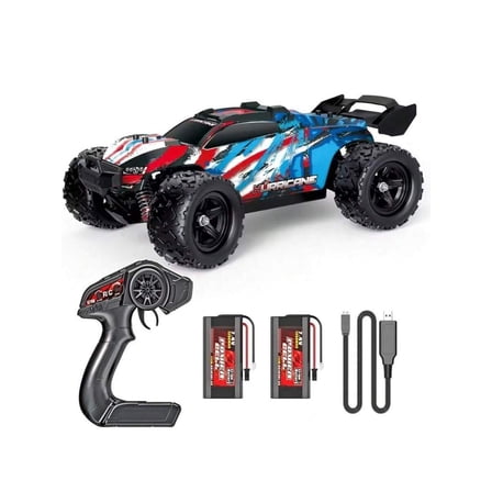 High-Speed 1:18 4WD Off-Road RC Car, 2.4Ghz Remote Control, 36KM/H, LED Lights, 2 USB Rechargeable Batteries, All Terrain Racing Car Gift