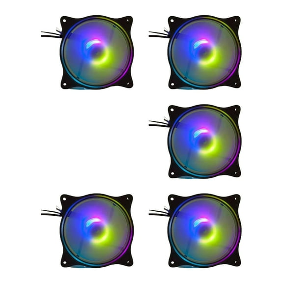 High Speed 1500RPM Silents RGBs PC Cooling Fan Two Side Lighting 1200LM Brightness Easy Installation For Desktop Laptop