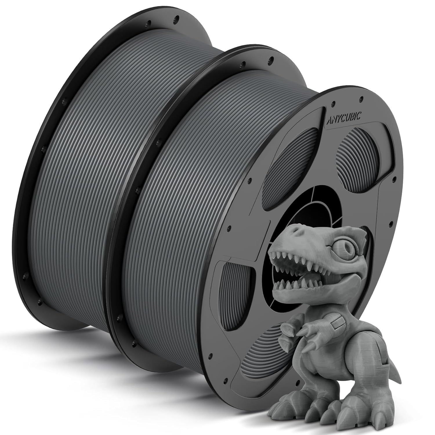 High Speed 3D Printer Filament Bundle, Rapid PLA Filament 1.75mm with High Print Quality and Dimensional Accuracy, 1KG Reusable Spool, Includes Black, White, Blue, and Red (4KG Total)
