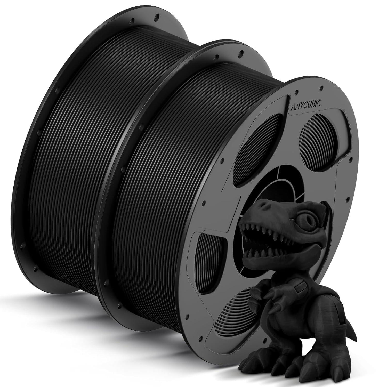 High Speed 3D Printer Filament Bundle, Rapid PLA Filament 1.75mm with High Print Quality and Dimensional Accuracy, 1KG Reusable Spool, Includes Black, White, Blue, and Red (4KG Total)