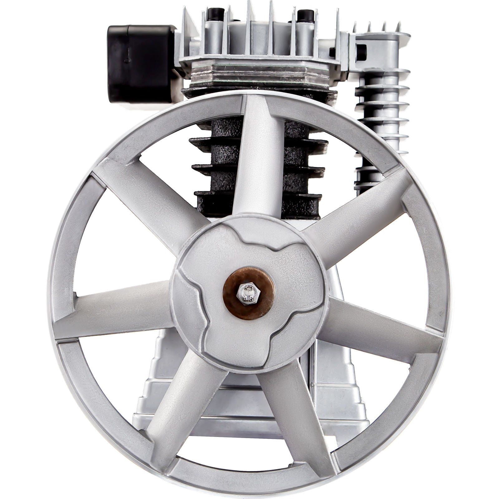 High-Speed 3HP Air Compressor Pump, 11CFM Twin Cylinder Piston Pump - 1300RPM Industrial Motor, Splash Lubricated
