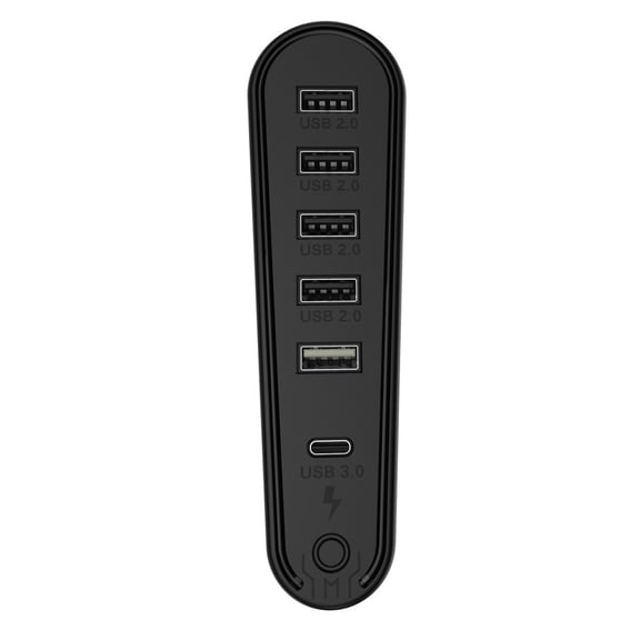High-Speed 6-Port USB Charging Dock Expansion For PS5 Pro/Slim RGB Charging Expansion Hub Splitter Data Transmission Extender
