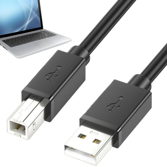 High-Speed 7ft USB 2.0 A Male to B Cable: Suitable for Connecting Computers, Laptops, Keyboards and Printers - Great for Home Printing