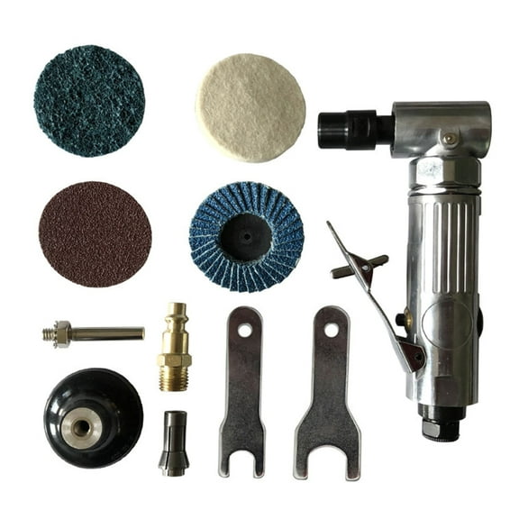 High Speed Air Angled Grinder Tool Set for Deburring and Polishing, Includes Accessories