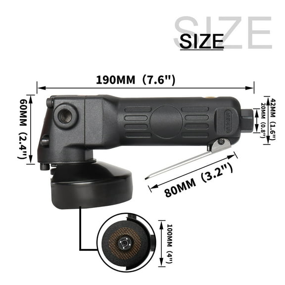 High Speed Air Grinder 4 Inch Pneumatic Angle Grinder For Metal Woodworking Cutting Polishing Multifunctional Pneumatic Tool