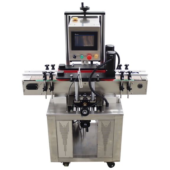 High Speed Automatic Bottle Screw Capping Machine 4 Wheels with Conveyor Belt