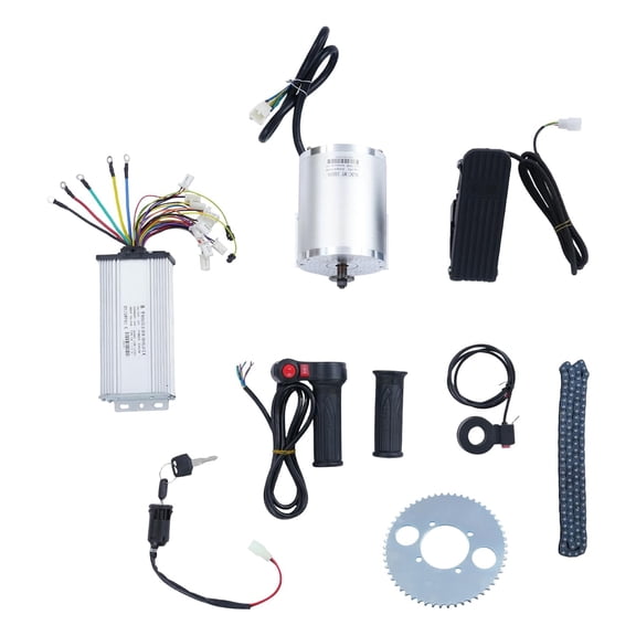 High Speed Brushless DC Motor Kit 2000W 60V Electric Gokart Motor 4250RPM Rated Mid Motors with Controller Pedal Throttle for E-Scooter, E-Bike, Dirt Bike, Motorcycle.