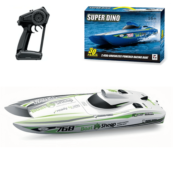 High-Speed Brushless RC Speedboat for Adults, 2.4G Full Proportional Turbo Boat with Water Cooling System, 30 KM/H Racing RC Boats for Pools, Lakes, Rivers