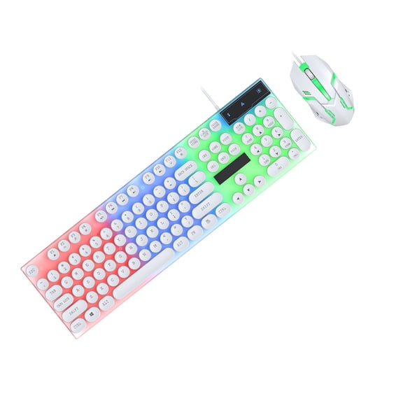 High Speed Colorful LED Backlit Keyboard Mouse Combo Gaming Wired Keyboards USB with Mouse for Gaming Enthusiasts