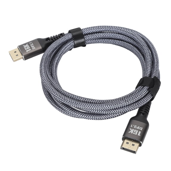 High Speed DisplayPort 2.1 Cable 40Gbps 16K 30Hz Resolution Dynamic HDR 3D Support Male to Male DP Cord for Premium Gaming Displays 6.6ft / 2m Length